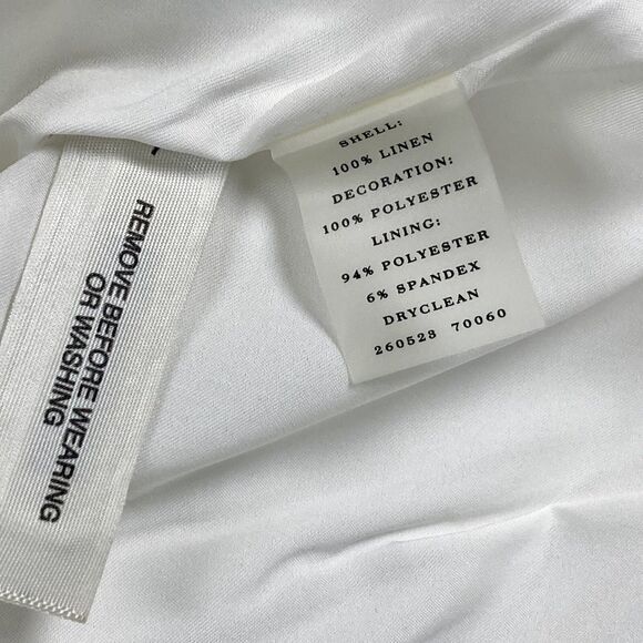 Ann Taylor Metallic Floral Embroidered Eyelet Linen Mini Skirt Sz 4 Summer Beach - Picture 9 of 9